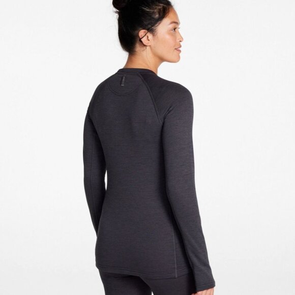 Women's L.L.Bean Midweight Base Layer Crew Top - Small, Black - Picture 2 of 5